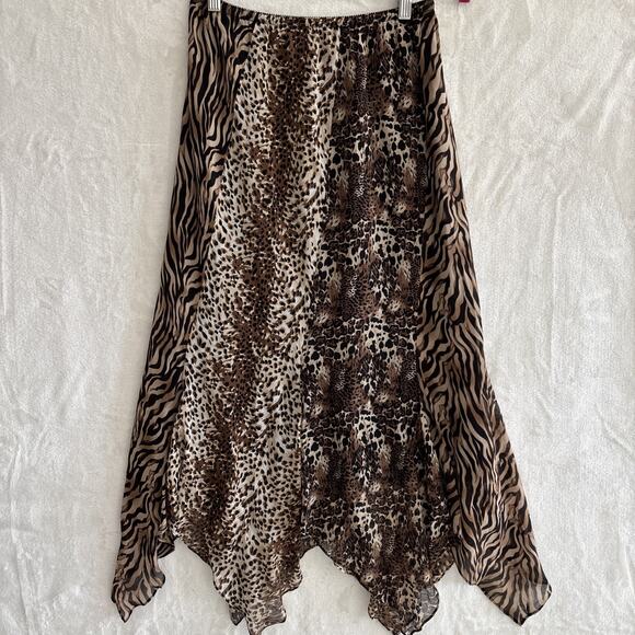 Chico's Animal Print Midi Skirt - Brown and Black - Picture 1 of 7